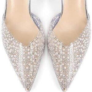 Eye-Catching Sequin and Pearl Detail Women Shoe